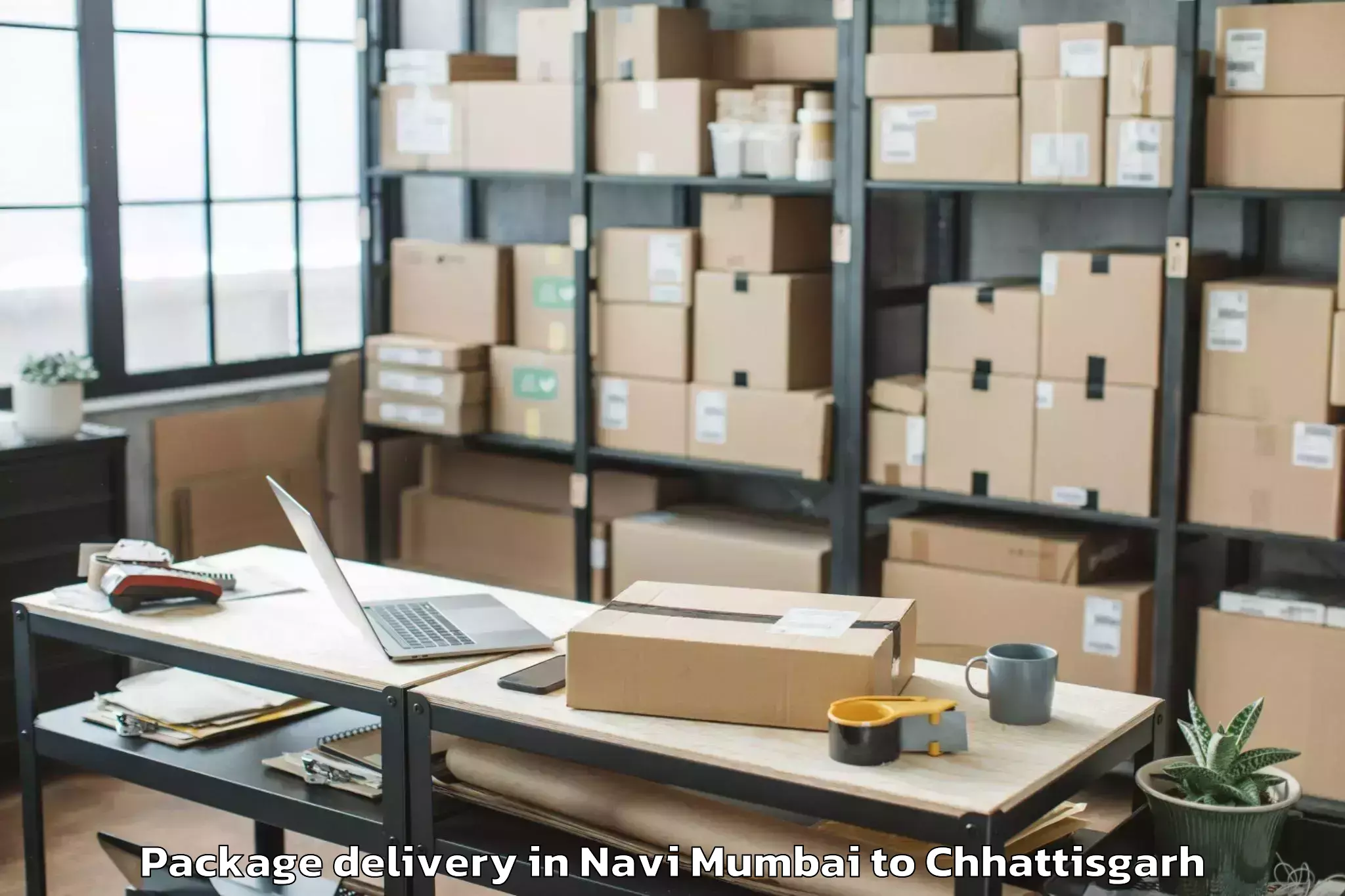 Trusted Navi Mumbai to Ambikapur Package Delivery